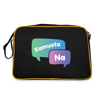 Kamusta Ka Expression Design für stolze Pinoys - Retro Tasche - Schwarz/Gold - Hinten
