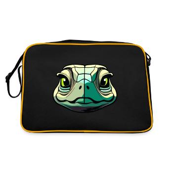 Visage de tortue coloré de style dessin animé - Sac Retro - noir/or - Dos