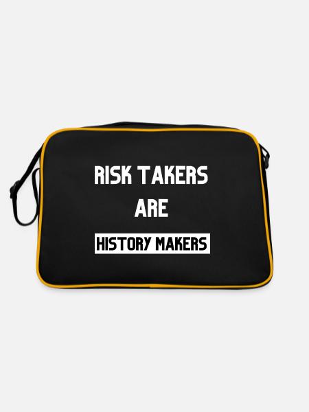 Risk takers are history makers - Retro Tasche - Schwarz/Gold - Hinten