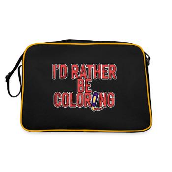 I'd Rather Be Coloring 4 - Retro Tasche - Schwarz/Gold - Hinten