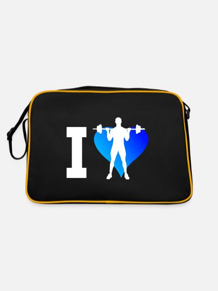 Damen Krafttraining Herren Ausdauertraining - Retro Tasche - Schwarz/Gold - Hinten