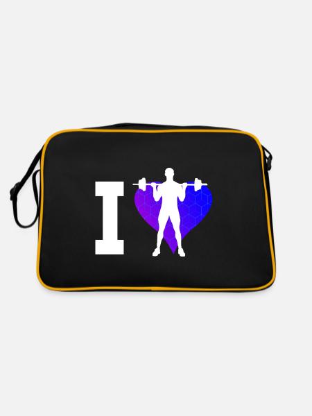 Gewichtheben Krafttraining Herren Ausdauertraining - Retro Tasche - Schwarz/Gold - Hinten