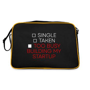 Single Taken Too Busy Building My Startup 2 - Retro Bag - black/gold - Back