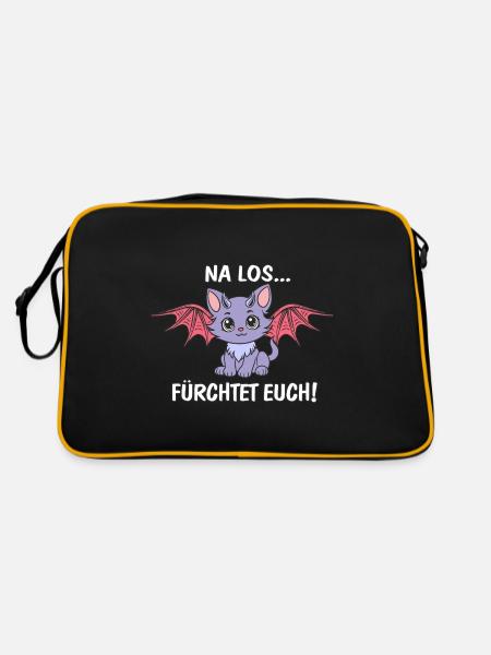 Fürchtet Euch - Retro Tasche - Schwarz/Gold - Hinten