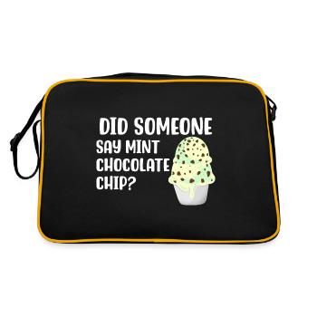 Hat jemand Mint Chocolate Chip gesagt? - Retro Tasche - Schwarz/Gold - Hinten