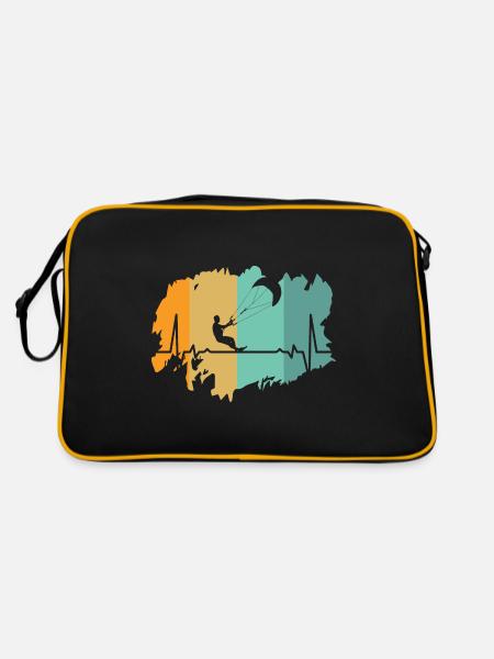 Kitesurfing - Retro Tasche - Schwarz/Gold - Hinten