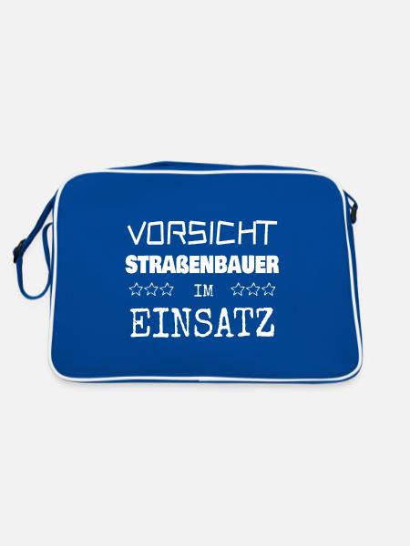 Gift for road builder - Retro Bag - blue/white - Back
