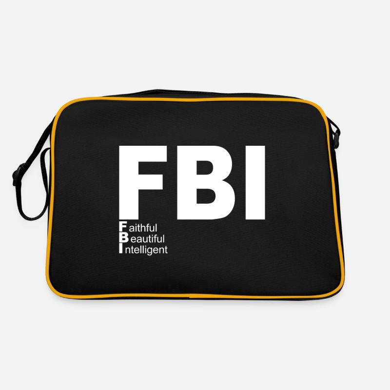FBI Phrase drôle - Sac Retro - noir/or
