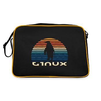 Linux penguin vintage - Retro Bag - black/gold - Back