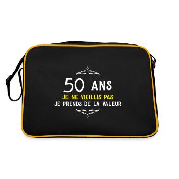 anniversaire 50 ans cadeau humour - Sac Retro - noir/or - Dos