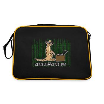 Computer Informatik Nerd Nerdmännchen für - Retro Tasche - Schwarz/Gold - Hinten