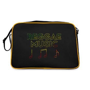 Reggae Musik Vinyl Rastafari Jamaika Afrikanischer - Retro Tasche - Schwarz/Gold - Hinten