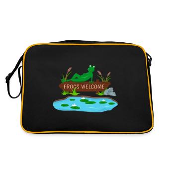 La grenouille dans le bassin design pour les fans de grenouilles et - Sac Retro - noir/or - Dos