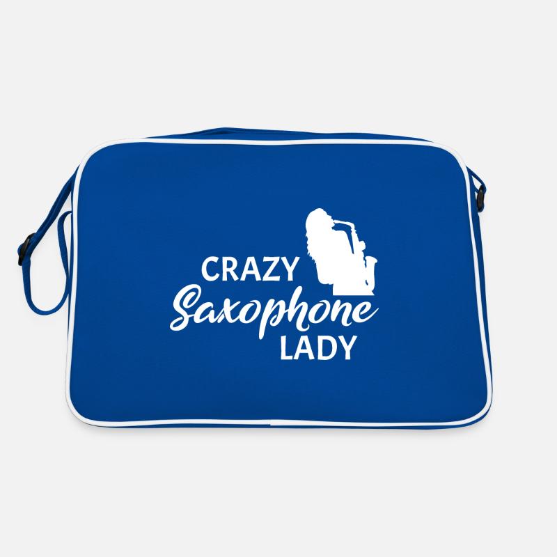 Crazy Saxophone Lady Retro Tasche