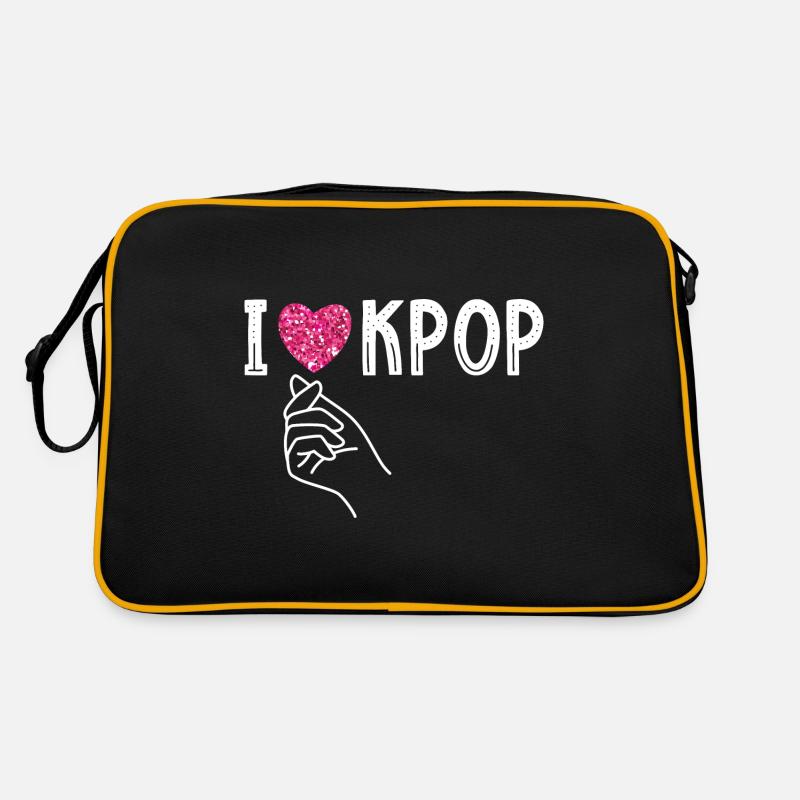 J’aime Kpop K-Pop - Sac Retro - noir/or