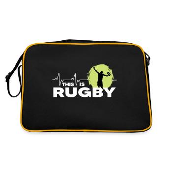 rugby rugby players rugby season this is rugby - Retro Bag - black/gold - Back