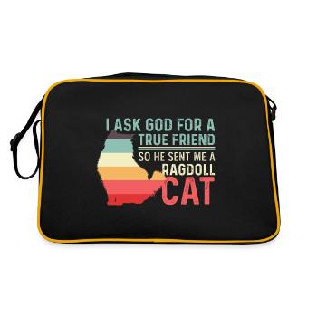 A Ragdoll Cat Friendly Person Gift - Retro Bag - black/gold - Back