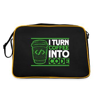 I Turn Coffee Into Code Software Developer - Retro Bag - black/gold - Back