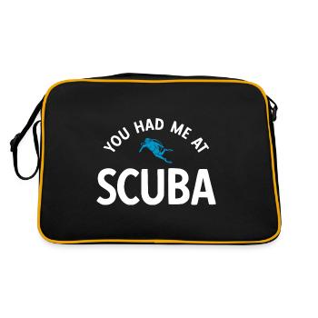 Apnoetaucher Freitaucher Taucher - Retro Tasche - Schwarz/Gold - Hinten