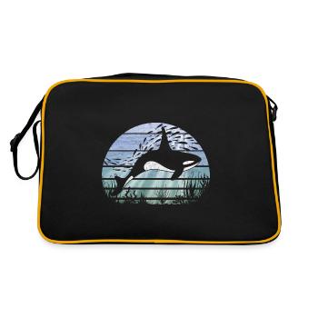 Retro Underwater World Orca Killer Whale - Retro Bag - black/gold - Back
