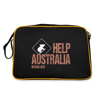HELP AUSTRALIA KOALAS - Retro Tasche - Schwarz/Gold - Hinten