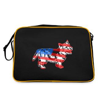 Norfolk Terrier Norfolk Terrier Flag - Retro Bag - black/gold - Back