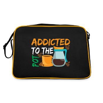 Süchtig nach The Pod Kaffee - Retro Tasche - Schwarz/Gold - Hinten