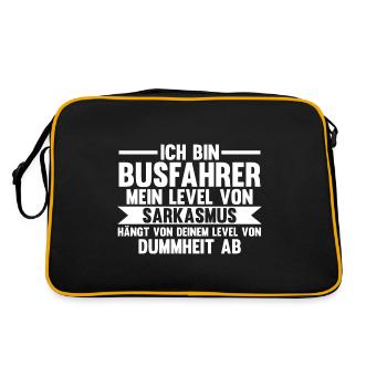 Bus Busfahrer - Retro Tasche - Schwarz/Gold - Hinten