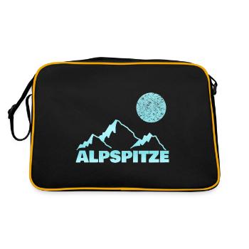 Geschenk für Alpspitz - Retro Tasche - Schwarz/Gold - Hinten