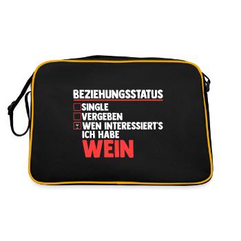 Beziehungsstatus Ich Mit Dir Du Mit Mir Wir Mit We - Retro Tasche - Schwarz/Gold - Hinten