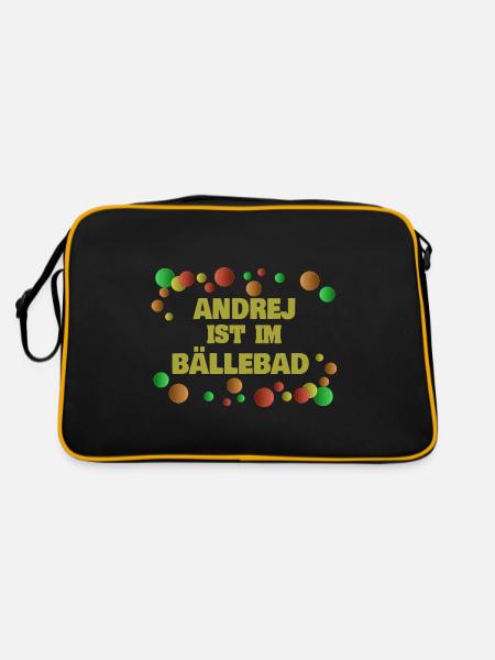 Andrej - Retro Tasche - Schwarz/Gold - Hinten