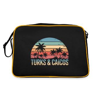 Turks- und Caicosinseln - Retro Tasche - Schwarz/Gold - Hinten