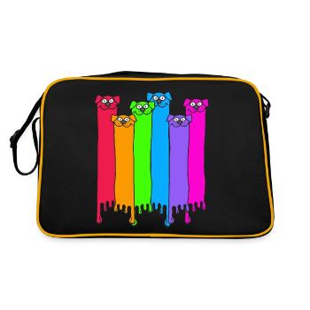 LGBT rainbow dogs - Retro Bag - black/gold - Back