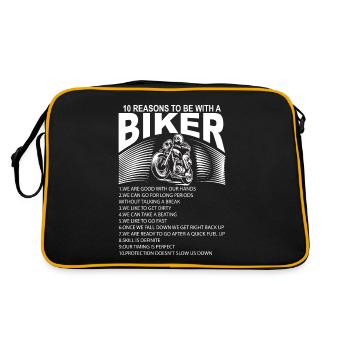 Biker - Retro Tasche - Schwarz/Gold - Hinten