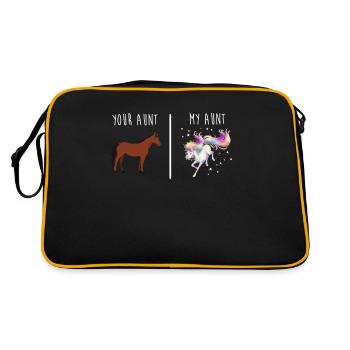 Votre tante ma tante cheval licorne t-shirt - Sac Retro - noir/or - Dos