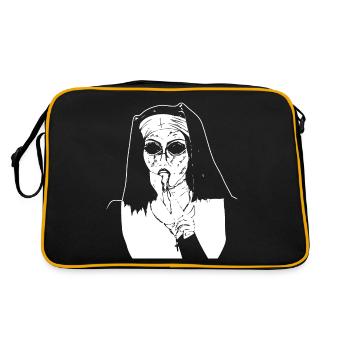 creepy nun gift shirt - Retro Bag - black/gold - Back