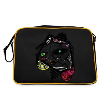 chemise cadeau art visage abstrait - Sac Retro - noir/or - Dos