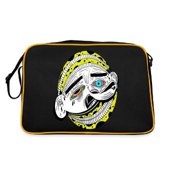 chemise cadeau art visage abstrait - Sac Retro - noir/or - Dos