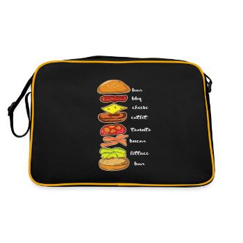 Hamburger Burger Cheeseburger Instructions Gift - Retro Bag - black/gold - Back