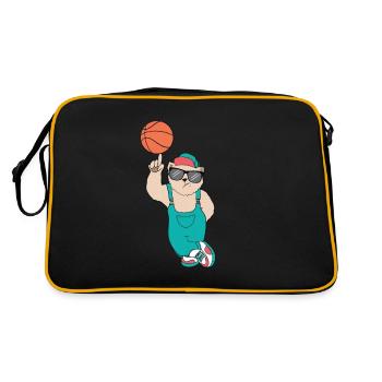 cadeau cool chemise chemise ours - Sac Retro - noir/or - Dos