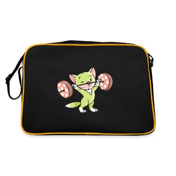 cool muscle musclé gym chat - Sac Retro - noir/or - Dos