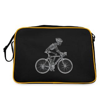 Cool Skeleton Skull Biker - Retro Bag - black/gold - Back