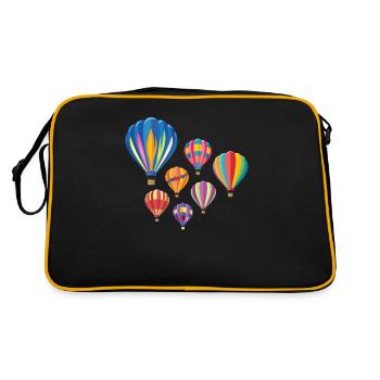 Hot air balloon aviation basket sky leisure - Retro Bag - black/gold - Back