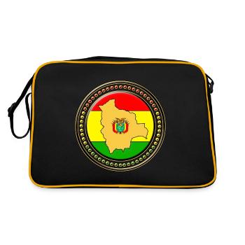 Carte du drapeau de la Bolivie - Sac Retro - noir/or - Dos