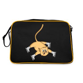 Roller Skate Inline Skates Newbie Cat Gift - Retro Bag - black/gold - Back