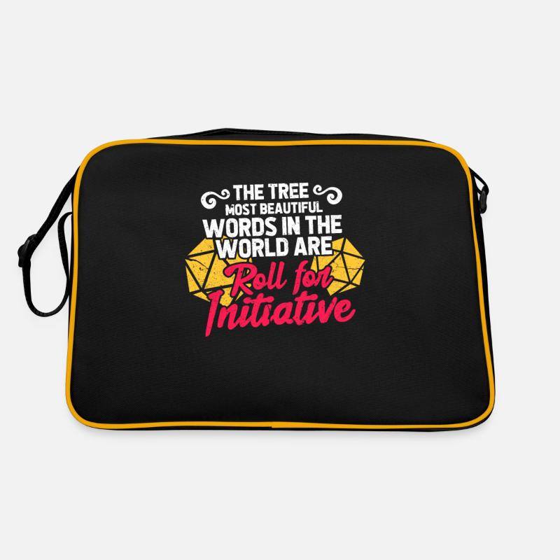 D20 Würfel Gaming Fantasy Rollenspiel Geschenk - Retro Tasche - Schwarz/Gold