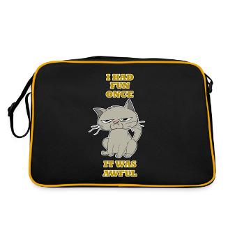 Grumpy Cat - Meme Funny Cat - Sac Retro - noir/or - Dos