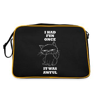 Grumpy Cat - Meme Funny Cat - Sac Retro - noir/or - Dos