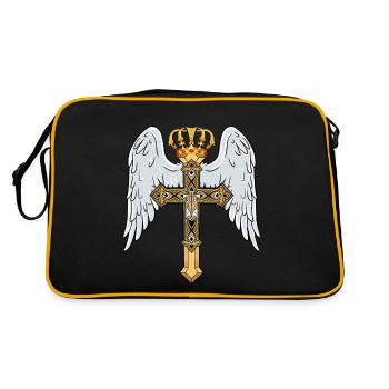 Heavenly Cross with Crown - Retro Bag - black/gold - Back