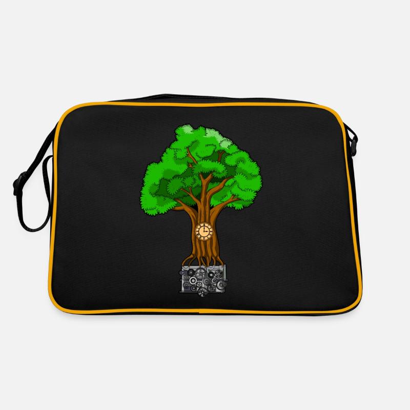 TREE O CLOCK LES ROOTS DU TEMPS LES ROOTS DU TEMPS - Sac Retro - noir/or